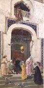 Osman Hamdy Bey La Porte de la Grande Mosquee Brousse (mk32) oil painting picture wholesale